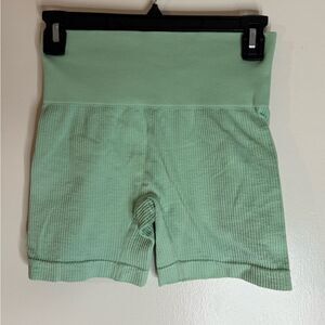Colsie Mint Green Ribbed Biker Shorts